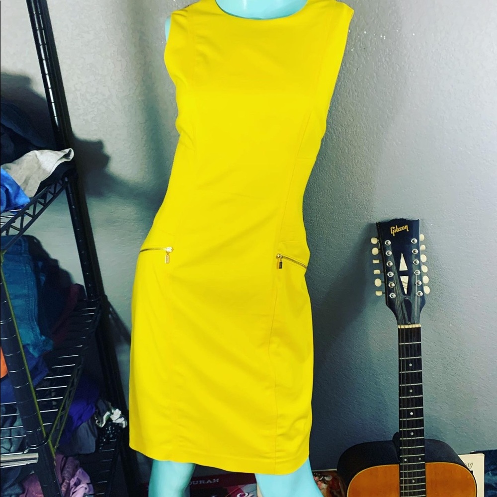 New Calvin Klein Structured Zipper Pocket dress